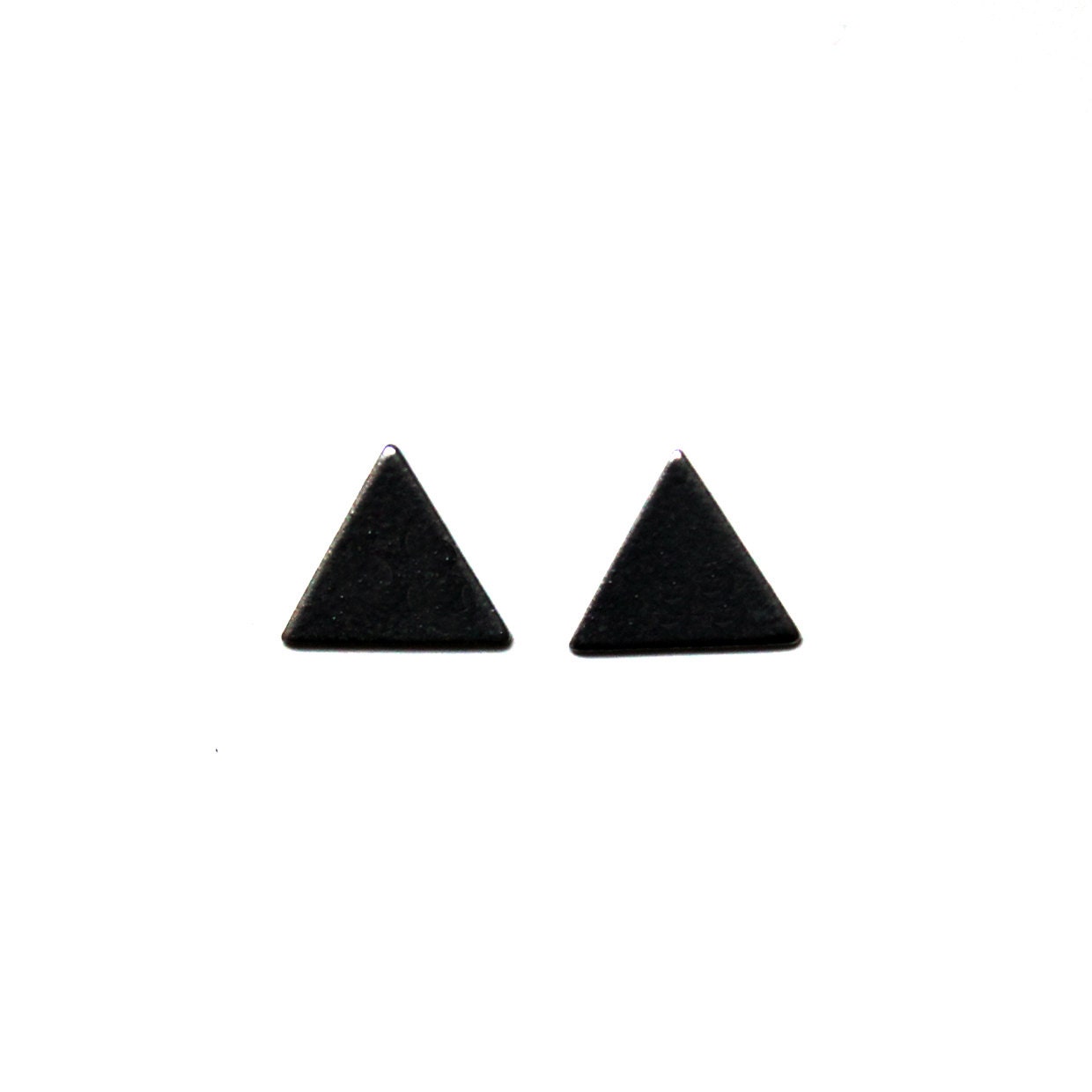 simple matte black triangle studs