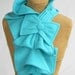 Fleece Ruffled Bow Scarf - Turquoise