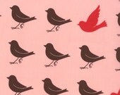 1/2 yard -  Floral Metro Bird Silouette Sparrow Pink, Oh deer collection by Momo, Moda fabrics - FabricArtShop