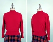 50s 60s Vintage Sweater Blouse - Small Medium