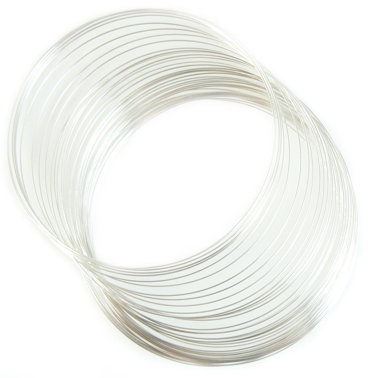 3.6 inch CreativeS silver plated stainless steel necklace memory wire, 12 loops
