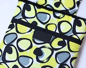 iPad case iPad 2 sleeve - iPad PADDED cover for Tablets- Yellow Sphere with Minky and Pocket Ready to Ship