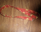 Autumn Lanyard  Fall Leaves Cotton Fabric Lanyard ID Tag Badge Holder Key Chain