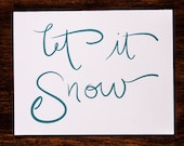 Let It Snow letterpress card - set of six