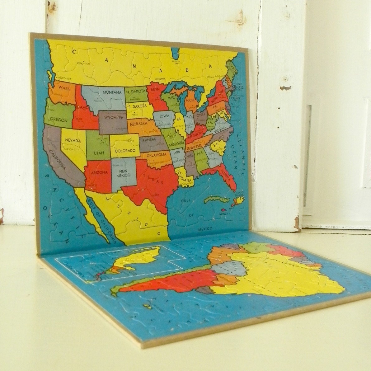 vintage double map puzzle