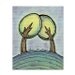 BOGO SALE - Yellow, Green and Brown Trees on a Hill 8x10 Friendship Wall Art Print - Lean on Me