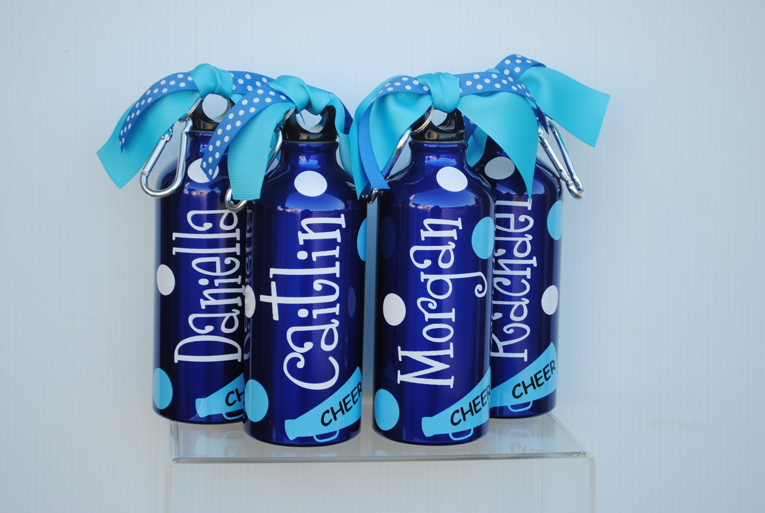 20oz Personalized Cheer Polka Dot Aluminum Water Bottle PLENTY IN STOCK