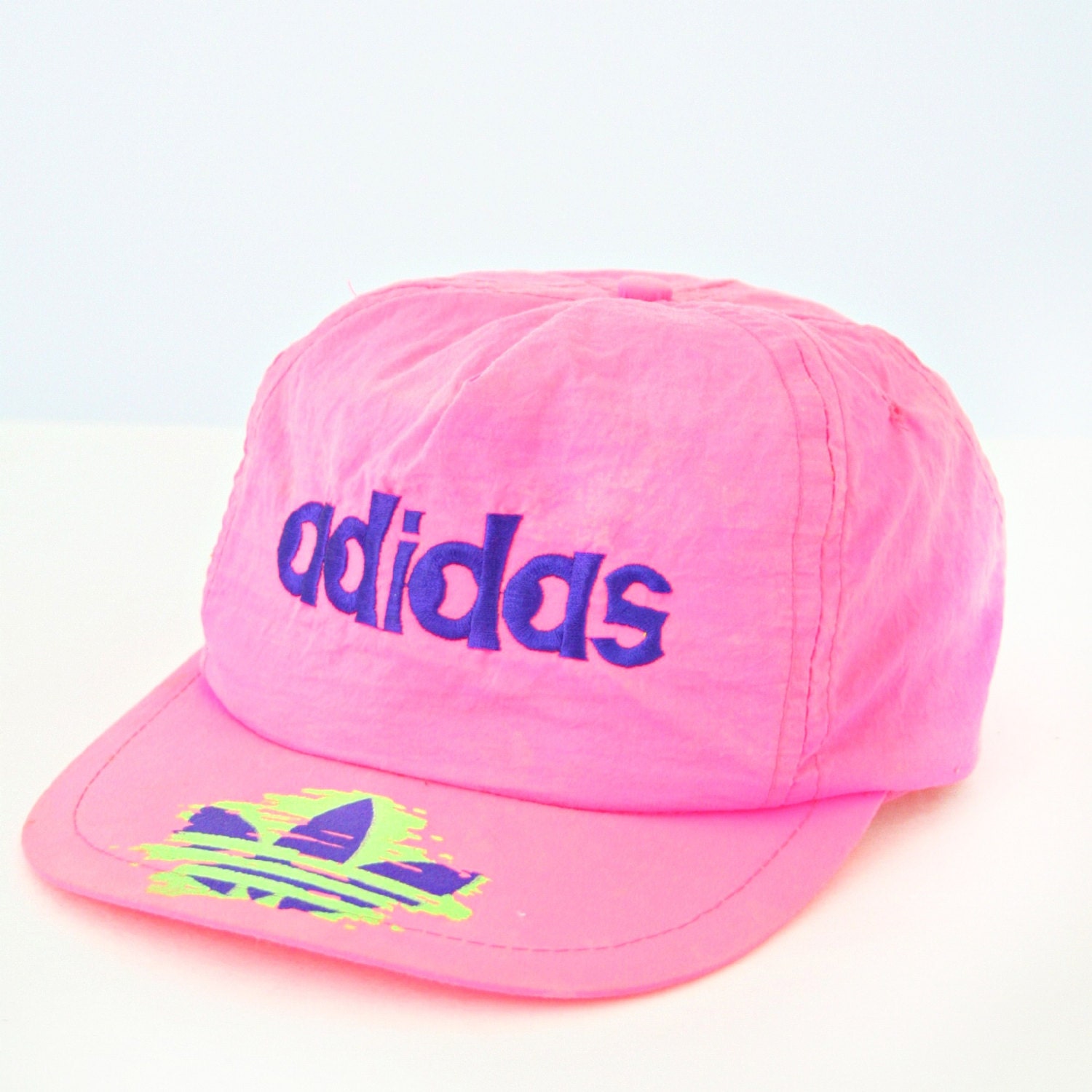 vintage 80s NEON pink ADIDAS snapback