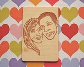 Hand Carved Custom Couple Portrait Stamp -DIY Wedding Stationery, Save the Date, Engagement, Invitations, Thank You Cards-