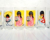 1960s Vintage Southwestern De Grazia Drinking Glasses