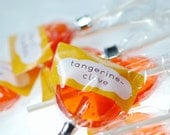 12 Tangerine Clove Lollipops - electric orange lollipops - citrus and spice all natural flavors