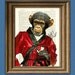 The Dashing Chimp Daddy Chimpanzee in Smoking Jacket with pipe illustration beautifully upcycled dictionary page book art print