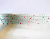 Love Grid Heart Washi Tape Aqua Red (Chugoku) for packaging or card making