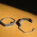 Mini Oxidized Silver Hexagonal Earrings