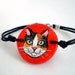 Cat Bracelet , hand paint calico cat red   clay wristband
