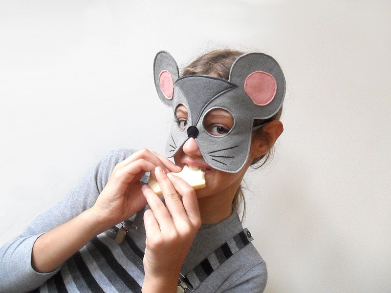Children Mouse Mask, Kids Carnival Mask, Animal Dress up Costume Accessory, Pretend Play Toy Toddlers, Boys, Girls