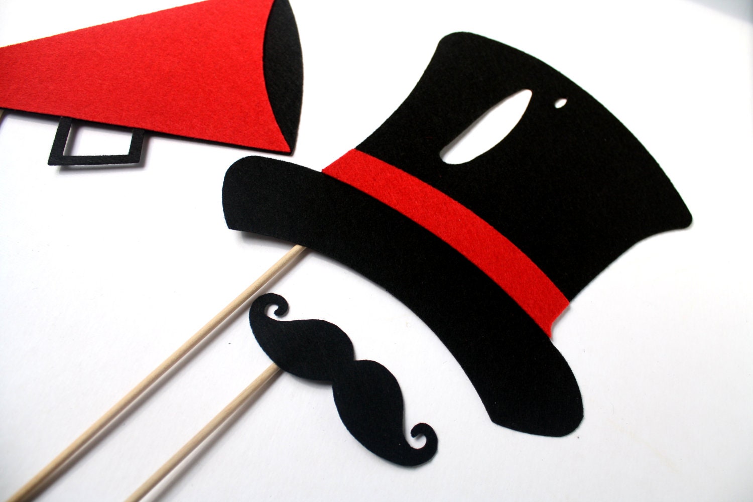 Circus Party Props. Photo booth Props. Wedding Photo Props. Photo Props. Mustache on a Stick. Props on a Stick - The Ringmaster Maro Kit