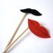 Photo booth Props. Wedding Photo Props. Mustache. Photo Props. Lips on a Stick. Mustache on a Stick - The Cute Couple Maro Kit