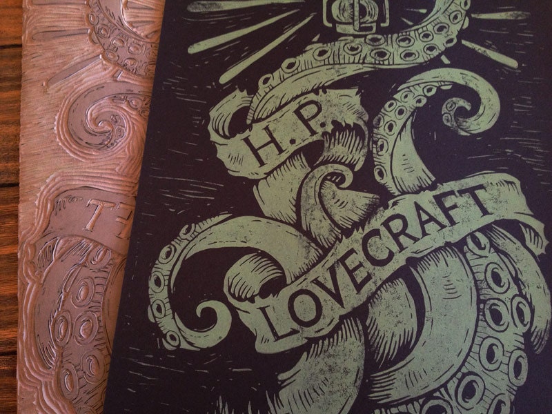 Cthulhu's Lantern - 12.5 x 19 Block Print