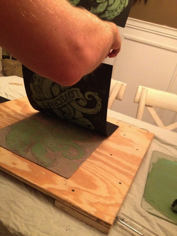 Cthulhu's Lantern - 12.5 x 19 Block Print