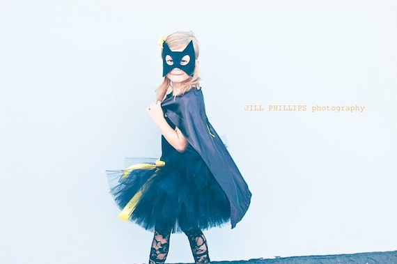 Batman inspired Tutu costume including cape and mask
