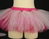 White & Hot Pink Tulle Tutu Mini 10"  - SugarKitty Corsets