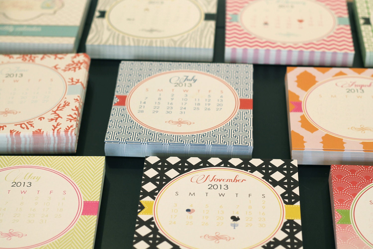 2013 Desk Calendar - Decorative Table Calendar - By A Blissful Nest - 40 PERCENT OFF SALE