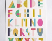 Alphabet Geometric art print - Poster A4