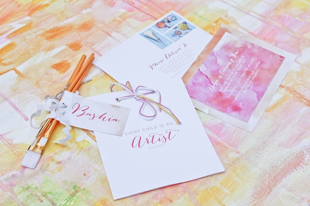 Watercolor Art Invitations