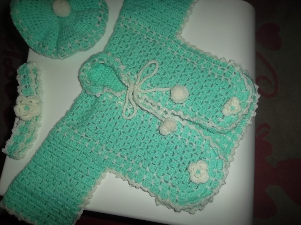 Newborn gift, set of hat, sweater and headband/ custom orders welcome