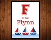 8x10 Custom Name Wall Art Print - nautical