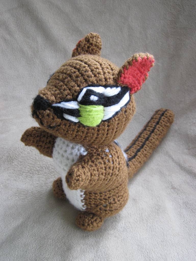 Crocheted Chipmunk PDF Pattern with Bonus Acorn Pattern- Digital Download