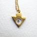 Gold arrow pendant necklace, geometric triangle, 14k gold plate chain, window and rhinestone