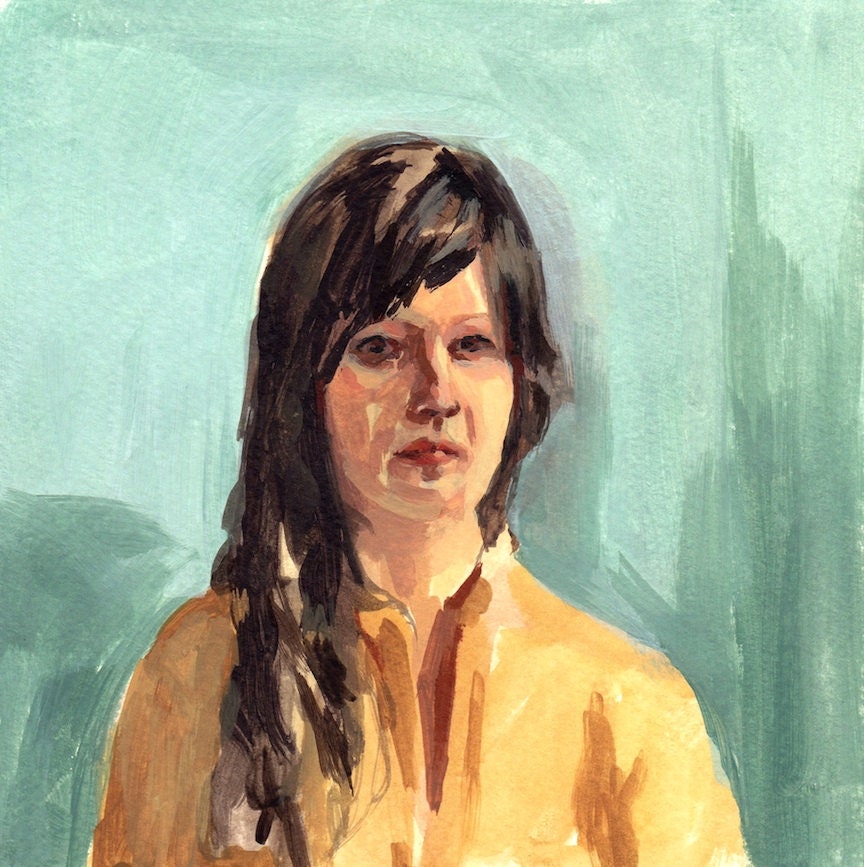 Adeline . large giclee art print of portrait painting
