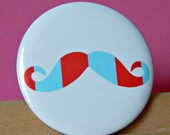 Pocket Mirror COLORFUL MUSTACHE, Bridesmaid Gift, Wedding Favor, Party Favor, Compact Mirror