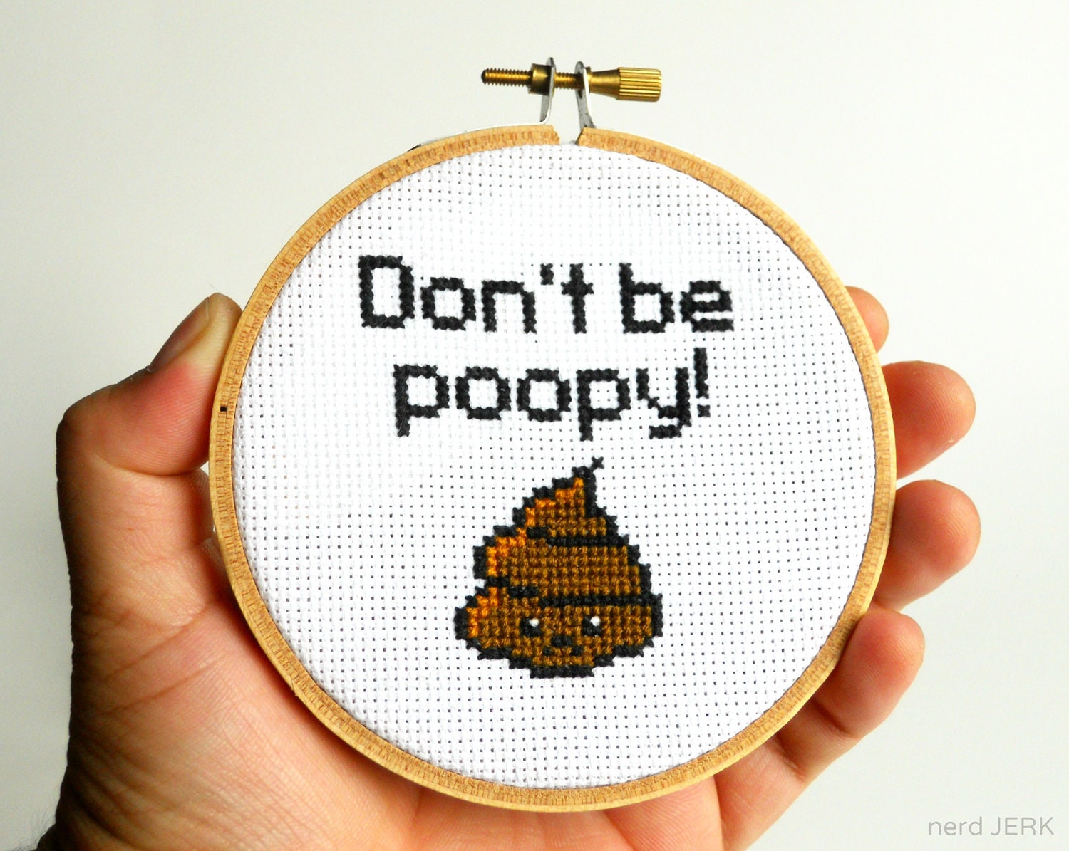 DIY Cross-Stitch Kit - Don't Be Poopy - Complete with Geeky Beginner Embroidery Tutorial