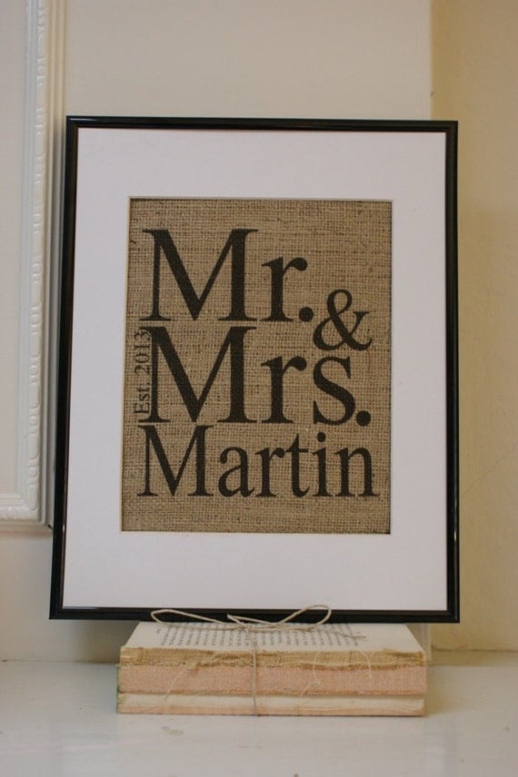 Wedding Burlap Art