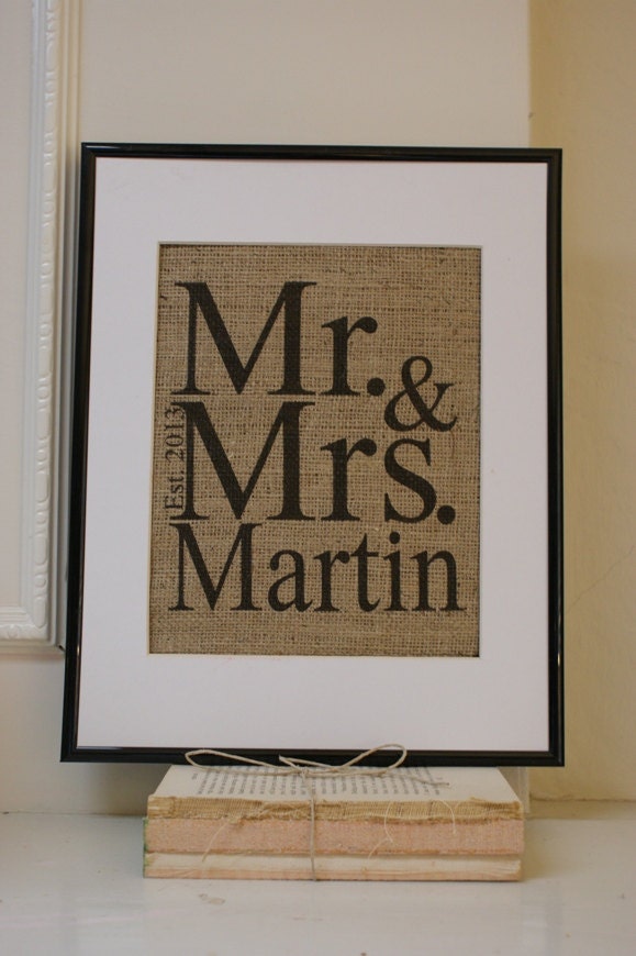 Wedding Burlap Art