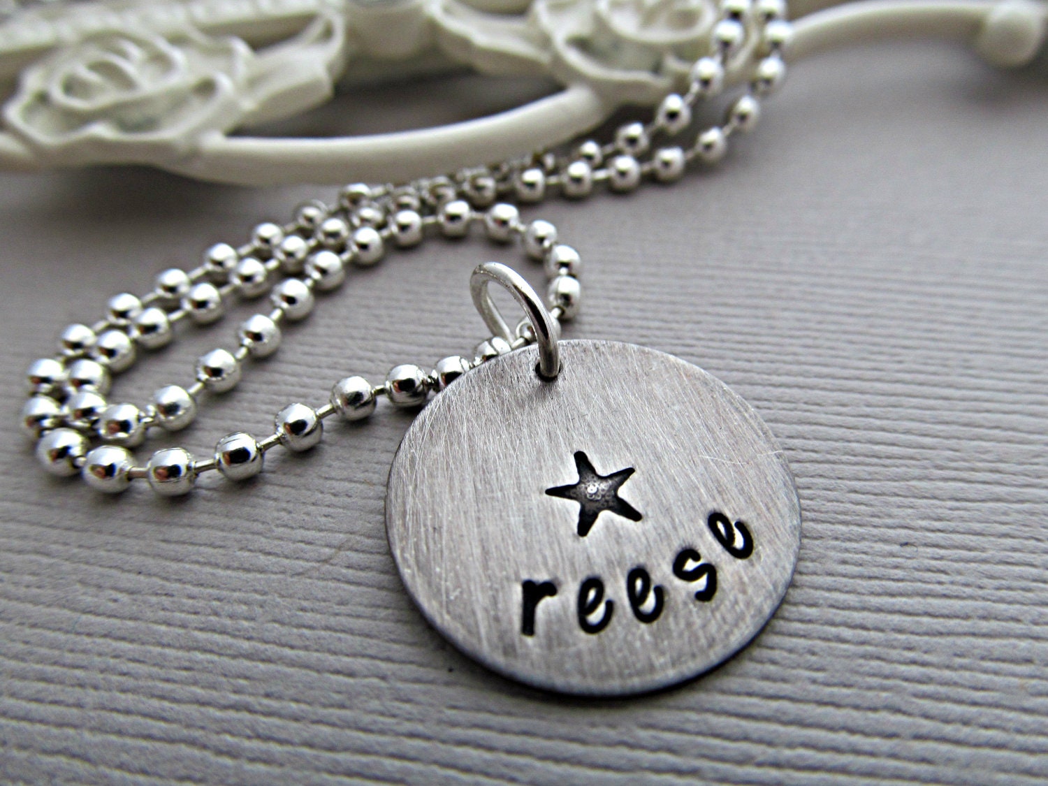 Hand Stamped My Star Necklace - Sterling Silver Personalized Necklace - Solid Star - Personalized - Name Necklace
