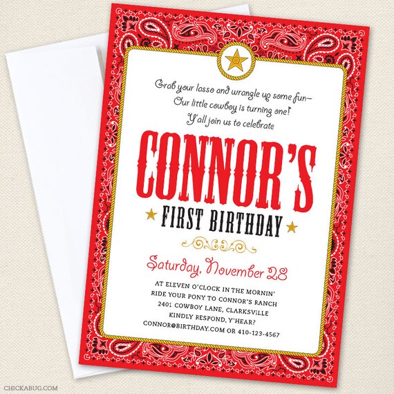 Country Western party - Set of 15 custom invitations - Printable file also available Il_570xn