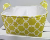 SALE Diaper Caddy, Fabric organizer bin with adjustable dividers 10 x 10 x 6 tarika print