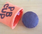 Felt Food Candy Peanut Butter Cup Eco Friendly Pretend Play Food for Childrens Toy Kitchen - Removable Wrapper - Eco Felt with Bamboo Fiber