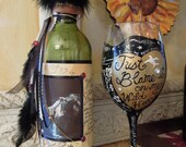 Stevie nicks, Music Memorablilia Embellished Winebottles) for use as Vase or Candleholder