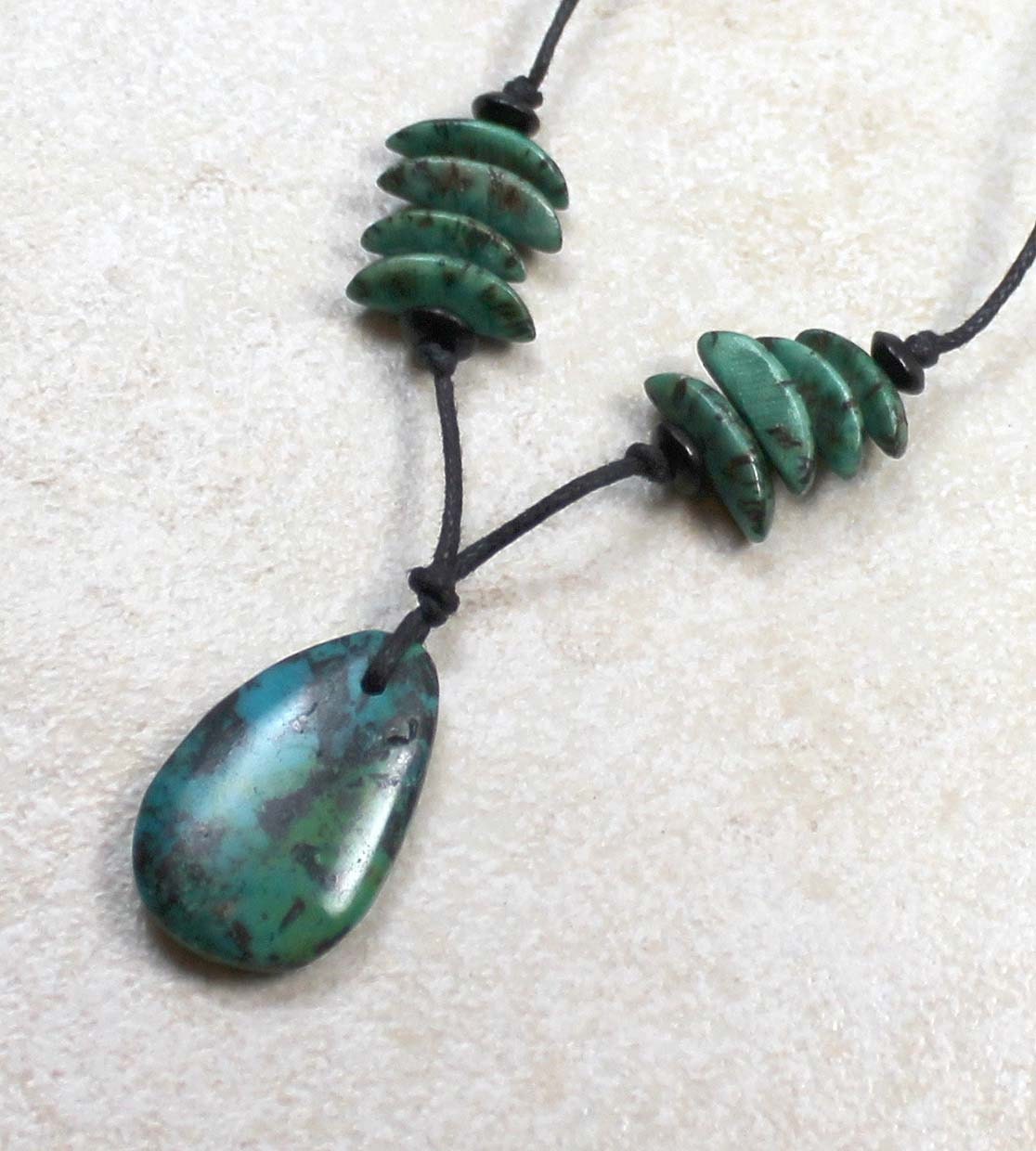 Nursing Necklace in Calming Turquoise with Nut Beads Breastfeeding Nursing
