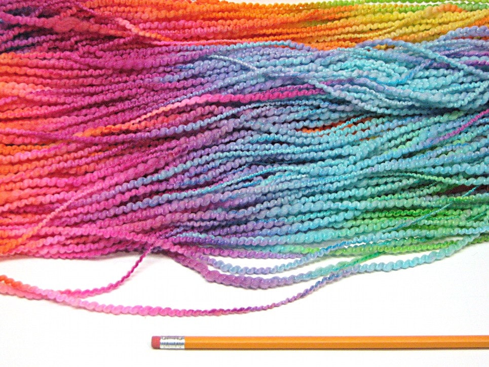 Chunky two ply rainbow yarn in handpainted thick and thin merino wool - 135 yards, 3.7 ounces/104 grams