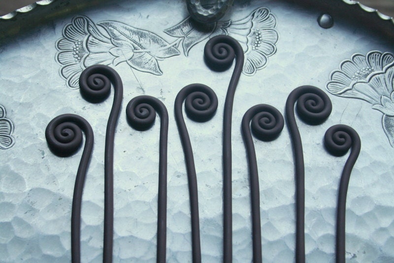 Fern shoots, faux fiddle head ferns.