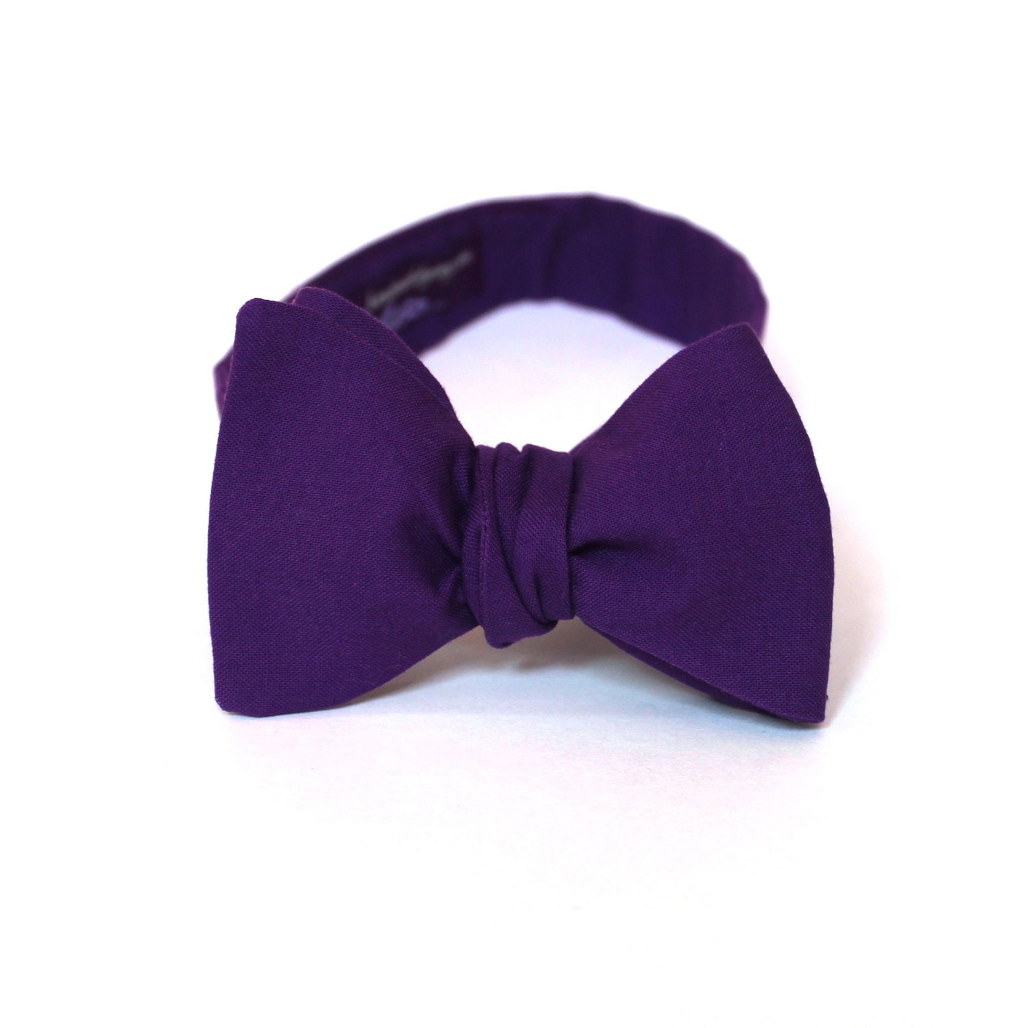 Men's Bow Tie - Amethyst Purple Solid Bowtie - Freestyle self tie - In Stock - SALE now 29.50