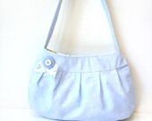 Purse handbag baby blue pleated soft small women girl summer fashion feminine