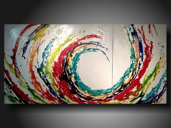 art  original painting Huge    JMJARTSTUDIO Original 3 PC  Painting 36 X 72 INCHES  ------- Above all else---Ready to Hang ---Textured---