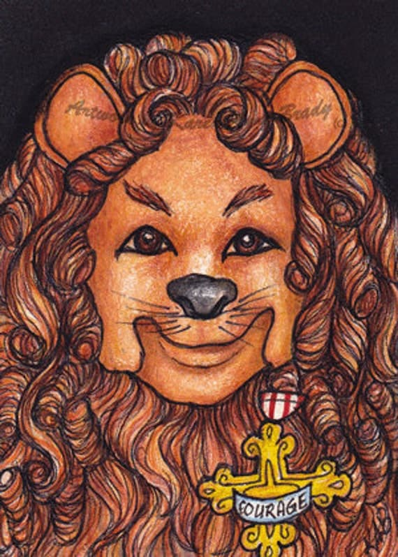 Oz ACEO Series open edition art print titled "Lion" by Karen Anne Brady